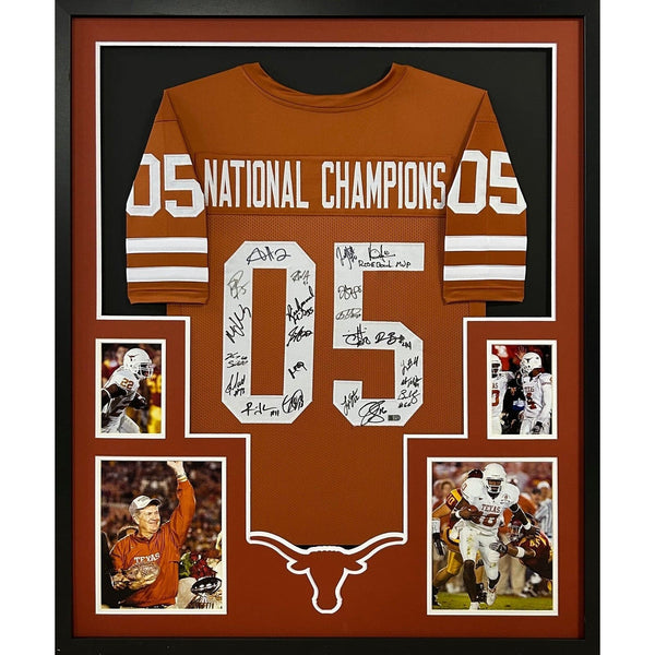 Texas 2005 Autographed Signed Framed AIV National Championship Jersey
