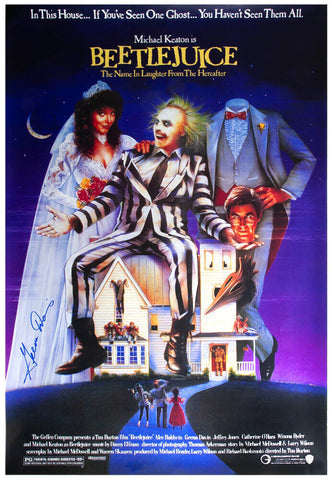 Geena Davis Signed Beetlejuice 27x40 Full Size Movie Poster - (SCHWARTZ COA)