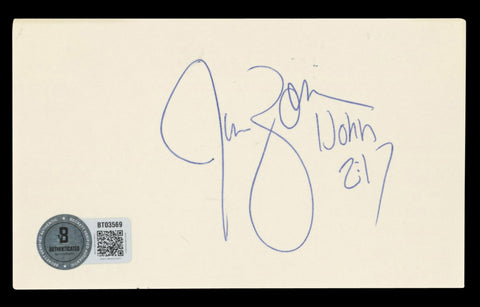 Seahawks Jim Zorn "1 John 2:17" Authentic Signed 3x5 Index Card BAS #BT03569