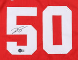 Ralph Sampson Signed Houston Rockets Red Jersey (Beckett) HOF 2012 / 4xAll Star