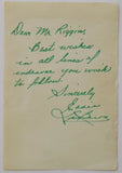 Eddie LeBaron Signed ized Letter To Mr. Riggin JSA