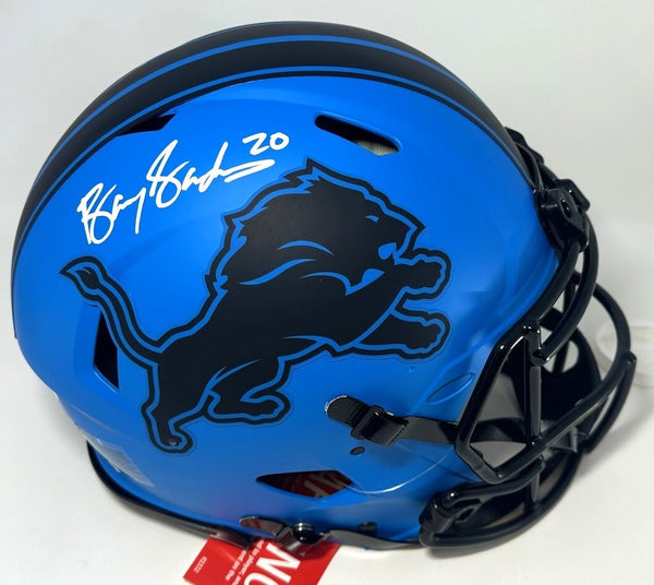 Lions BARRY SANDERS Signed Full Size '25 RAVE Authentic Speed Helmet AUTO - JSA