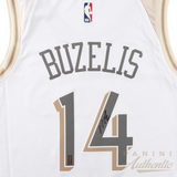 Matas Buzelis Autographed Chicago Bulls White 2025 City Edition Jersey Panini