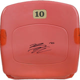 Bo Nix Autographed/Signed Denver Broncos Orange Seat Back Beckett Witness 51392