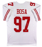 Nick Bosa Authentic Signed White Jersey w/ Silver Sig Autographed BAS Witnessed