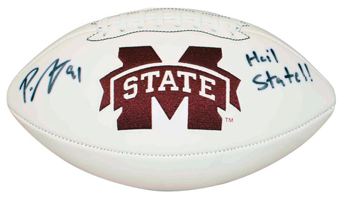 PRESTON SMITH AUTOGRAPHED MISSISSIPPI STATE BULLDOGS LOGO FOOTBALL W/ HAIL STATE