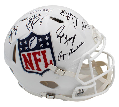HOF Quarterbacks Signed Speed Authentic NFL Shield Helmet- Montana/Young/Favre
