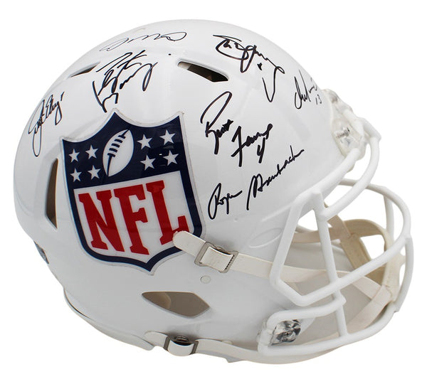 HOF Quarterbacks Signed Speed Authentic NFL Shield Helmet- Montana/Young/Favre