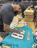 Fred Taylor Autographed/Signed Pro Style Jersey Teal Insc. Beckett 40941