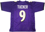 BALTIMORE RAVENS JUSTIN TUCKER AUTOGRAPHED PURPLE JERSEY JSA STOCK #232737