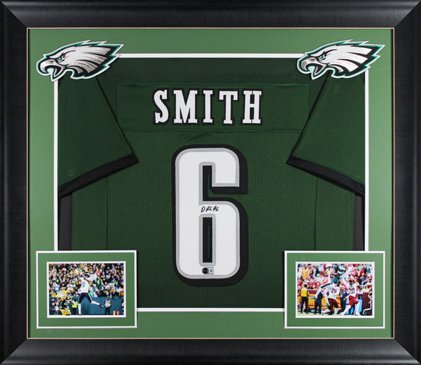 DeVonta Smith Authentic Signed Green Pro Style Framed Jersey BAS Witnessed 2