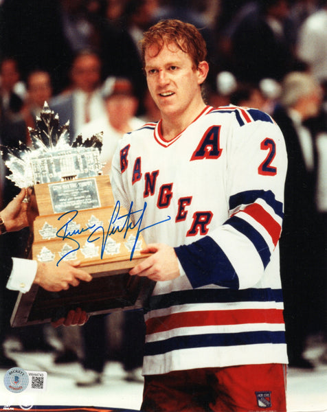 Brian Leetch Signed New York Rangers Conn Smythe 8x10 Photo Beckett Witnessed