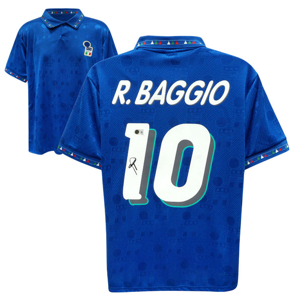 Roberto Baggio Signed Italy FC Home Soccer Jersey #10 with Beckett COA
