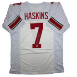 Autographed/Signed Dwayne Haskins Jr. Ohio State White Jersey JSA COA