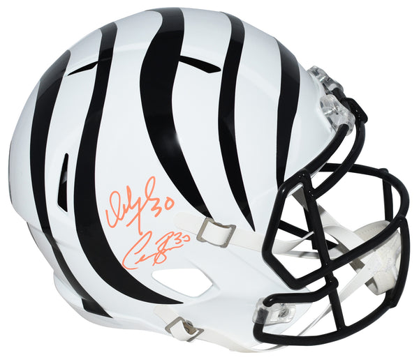 CHASE BROWN & ICKEY WOODS CINCINNATI BENGALS WHITE FULL SIZE HELMET BECKETT