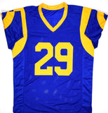 Eric Dickerson Autographed Blue Pro Style Jersey w/3 Insc.-Beckett W Hologram