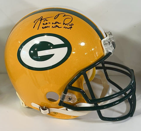 Aaron Rodgers Signed Packers Proline Authentic FS Helmet 2 MVP Auto Fanatics COA