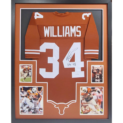 Ricky Williams Autographed Signed Framed Texas Longhorns Jersey PSA/DNA
