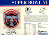 Roger Staubach Bob Lilly Signed Dallas Cowboys SB VI Patch Card Beckett 54940