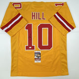 Autographed/Signed Tyreek Hill Kansas City Yellow Football Jersey JSA COA Auto