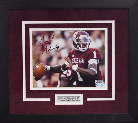 JERROD JOHNSON AUTOGRAPHED TEXAS A&M AGGIES 8x10 FRAMED PHOTO TRISTAR