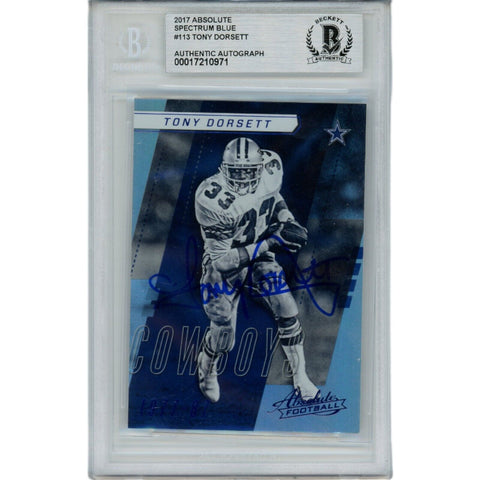 Tony Dorsett Autographed 2017 Absolute 113 Slabbed Trading Card Beckett 45923