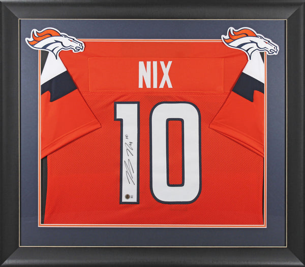 Bo Nix Authentic Signed Orange Pro Style Framed Jersey BAS Witnessed