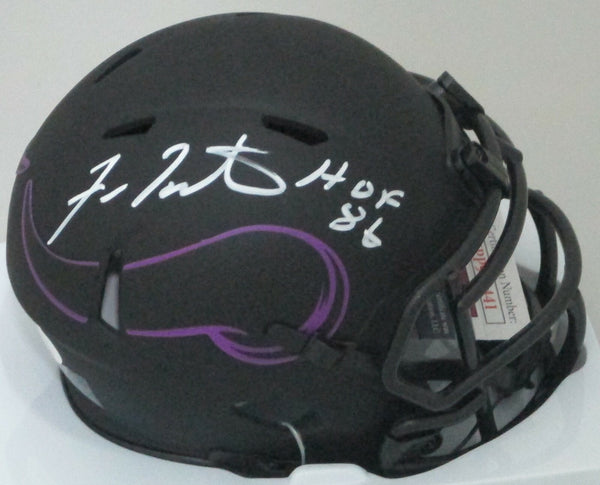 Vikings FRAN TARKENTON Signed Riddell ECLIPSE Mini Helmet AUTO w/ HOF 86 - JSA