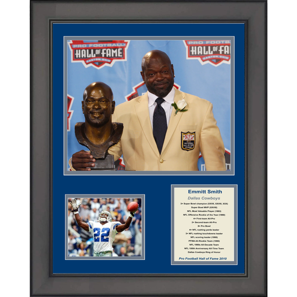 Framed Emmitt Smith Hall of Fame Dallas Cowboys Football 12"x15" Photo Collage