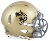 Notre Dame Michael Mayer Signed Speed Mini Helmet W/ Case BAS Witnessed