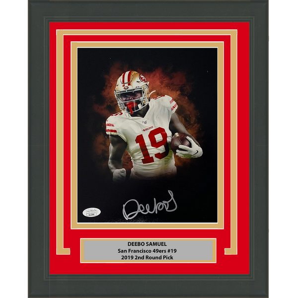 Framed Autographed/Signed Deebo Samuel San Francisco 49ers 8x10 Photo JSA COA #3