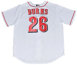 CHASE BURNS SIGNED CINCINNATI REDS #26 WHITE NIKE JERSEY W/ MLB DEBUT 6/24/25