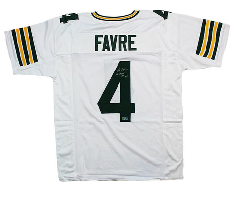 Brett Favre Signed Green Bay Custom White Jersey - "SB XXXI Champ"
