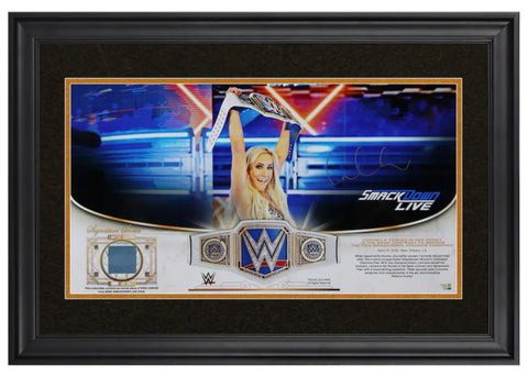 Carmella Autographed WWE Match Used Canvas Framed 10" x 18" Display Fanatics LE
