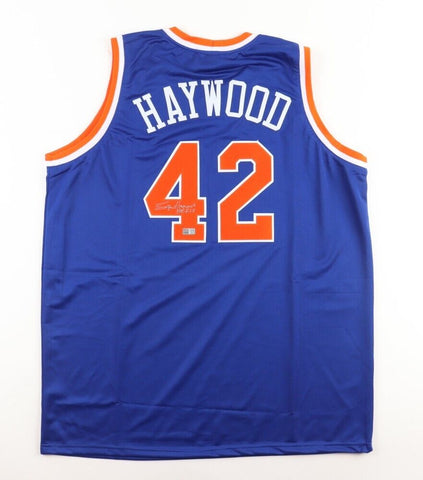 Spencer Haywood Signed New York Knicks Jersey (Tri Star Hologram) NBA HOF 2015