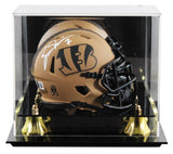 Bengals Boomer Esiason Signed STS II Speed Mini Helmet W/ Case BAS Witnessed