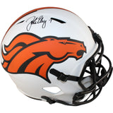 John Elway Autographed Denver Broncos F/S Lunar Helmet Beckett Witness 50233