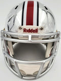JUSTIN FIELDS AUTOGRAPHED OHIO STATE CHROME SILVER MINI HELMET BECKETT 189798