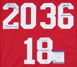 Oklahoma Sooners Signed Jersey (PSA COA) Billy Sims, Steve Owens & Jason White