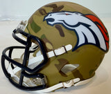 John Elway Autographed Camo Denver Broncos Mini Helmet Beckett COA