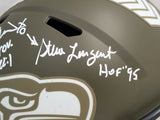 STEVE LARGENT & ZORN AUTOGRAPHED SEAHAWKS SALUTE SERVICE FULL SIZE HELMET