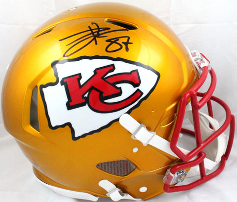 Travis Kelce Signed Chiefs F/S Flash Speed Authentic Helmet-Beckett W Hologram