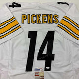 Autographed/Signed George Pickens Pittsburgh White Football Jersey JSA COA