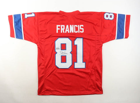 Russ Francis Signed New England Patriots Jersey Inscribed "Aloha" (JSA COA) T.E.