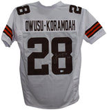 Jeremiah Owusu-Koramoah Autographed Pro Style White XL Jersey BAS 34745