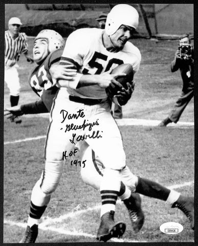 Dante Lavelli HOF Cleveland Browns Signed/Inscribed B/W 8x10 Photo JSA 196626