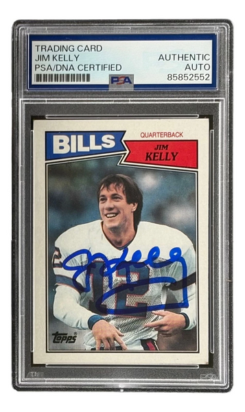 Jim Kelly Signed 1987 Topps #362 Rookie Bills Football Card PSA/DNA