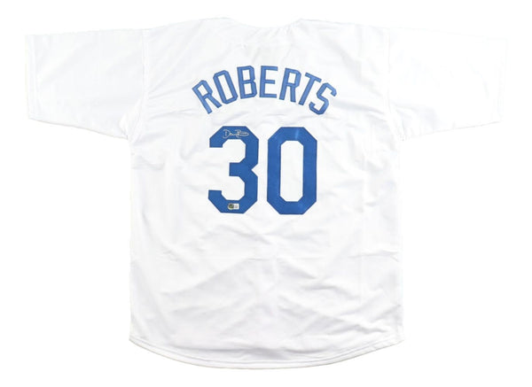 Dave Roberts Los Angeles Signed White Baseball Jersey BAS