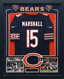 Bears Brandon Marshall Autographed Framed Blue Jersey Collage JSA #W623910