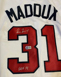 Greg Maddux Autographed Atlanta Braves Baseball Jersey HOF 14 Beckett COA